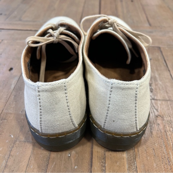 Dr martens delay twill canvas Oxford 3 eye lace up beige men shoes - Picture 5 of 12